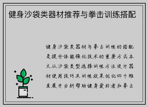 健身沙袋类器材推荐与拳击训练搭配